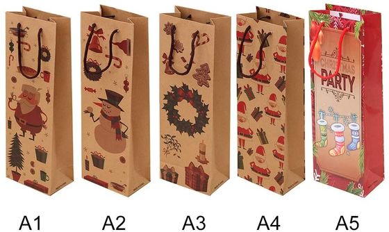 Guter Preis Wiederverwendbare Kraftpapier-Verpackung sackt Weihnachtsgeschenk-Handtaschen mit Griff ein Online