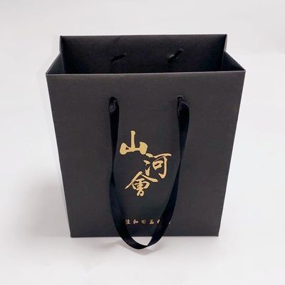 Guter Preis Kaffee-/Geschenk-Kraftpapier-Papiertüte-Einkauf mit Goldfolien-Stempel-Logo Online