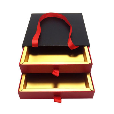 Guter Preis Steifes Geschenk-Verpackungs-Kasten-Geschenkpapier-Pappschachtel-Geschenk, das mit Griffen verpackt Online