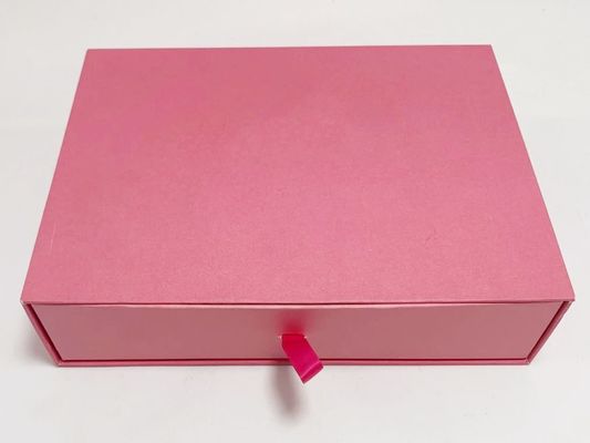 Guter Preis Kundengebundene Büttenpapier-Geschenkbox-harte Pappschachtel mit Fach-rosa Farbe Online